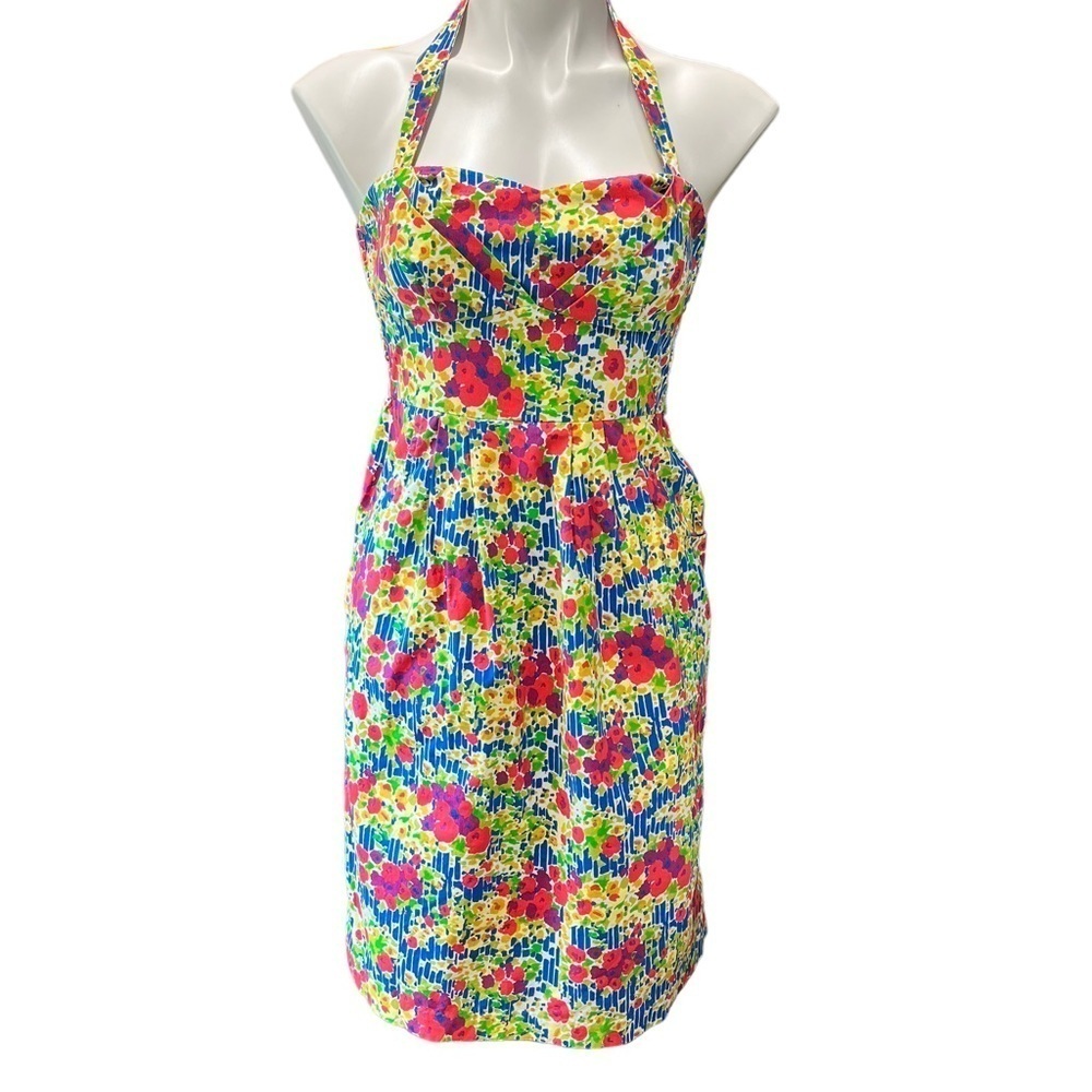 Girls From Savoy Anthropologie Floral Dress 0 Strapless Halter Flowers
